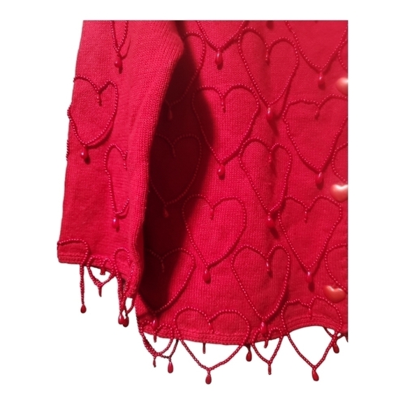 Michael Simon Red Heart Patterned Cardigan - Picture 3 of 6